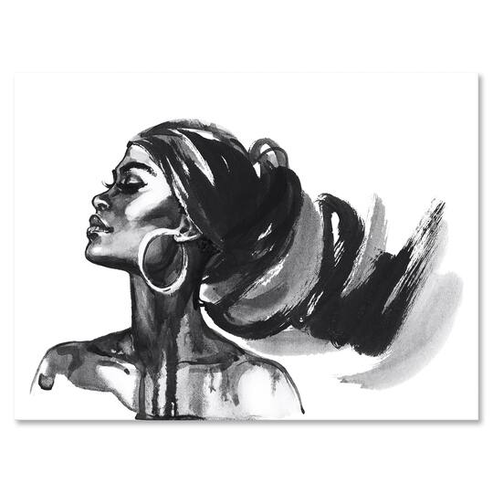 Designart - Monochrome Portrait of African American Woman IV
